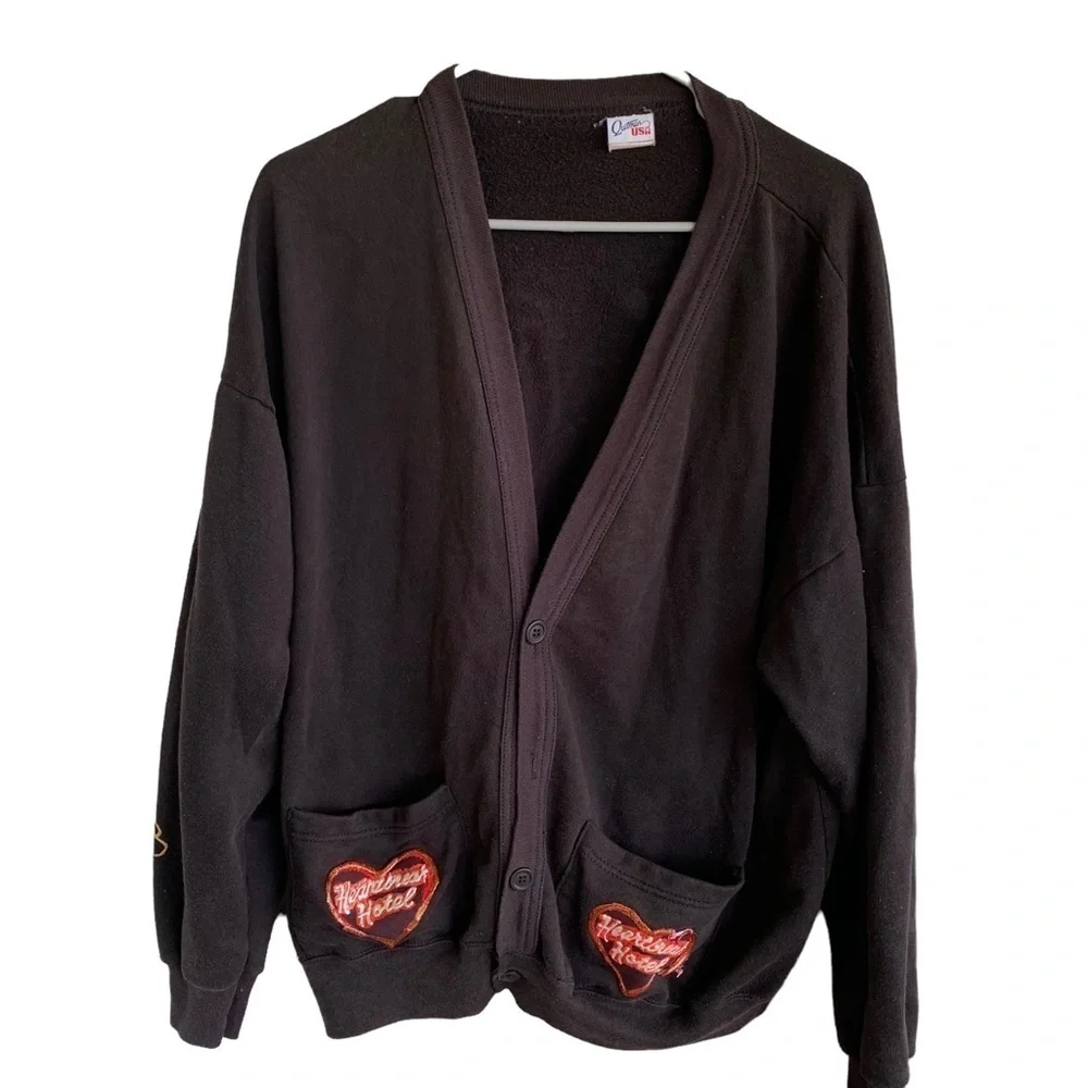 Vintage Elvis Presley Jailhouse Rock Puff Paint Cardigan Sweater Quitman USA - Picture 2 of 8